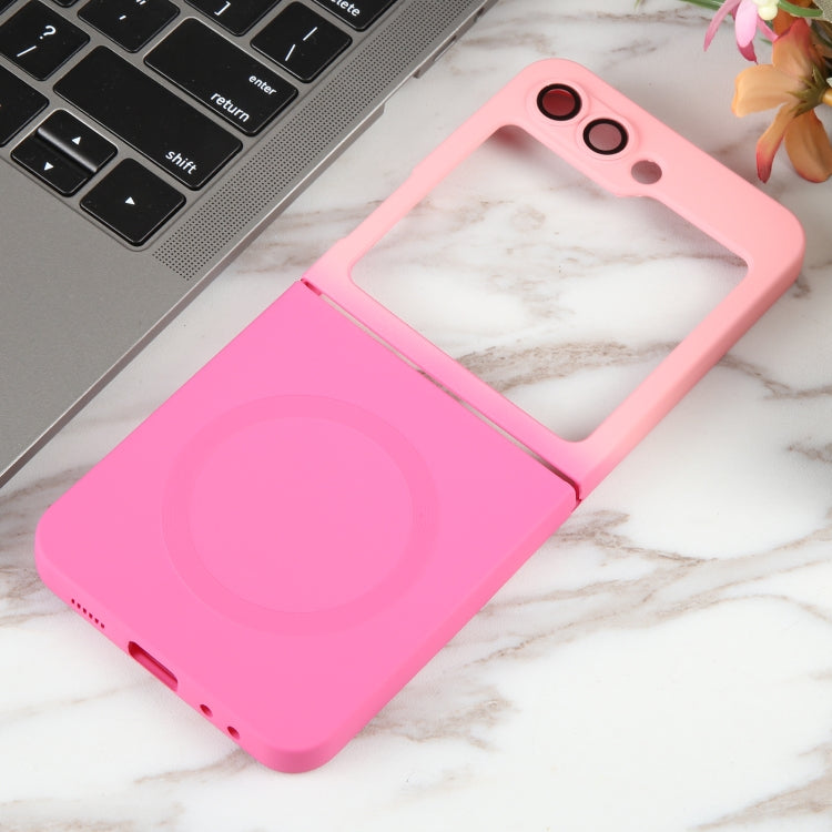 For Samsung Galaxy Z Flip5 Liquid TPU Silicone Gradient MagSafe Phone Case(Pink Red) - Galaxy Z Flip5 Cases by PMC TechLife | Online Shopping South Africa | PMC TechLife