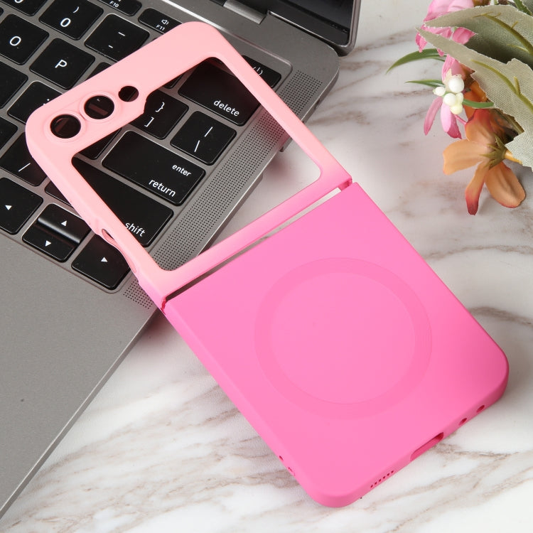 For Samsung Galaxy Z Flip5 Liquid TPU Silicone Gradient MagSafe Phone Case(Pink Red) - Galaxy Z Flip5 Cases by PMC TechLife | Online Shopping South Africa | PMC TechLife