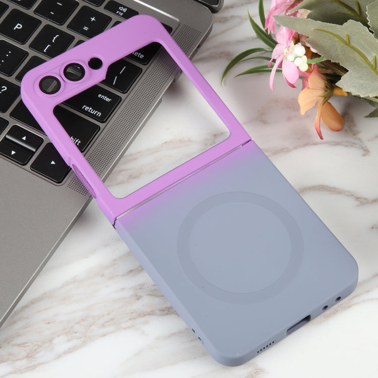 For Samsung Galaxy Z Flip5 Liquid TPU Silicone Gradient MagSafe Phone Case(Purple Grey) - Galaxy Z Flip5 Cases by PMC TechLife | Online Shopping South Africa | PMC TechLife
