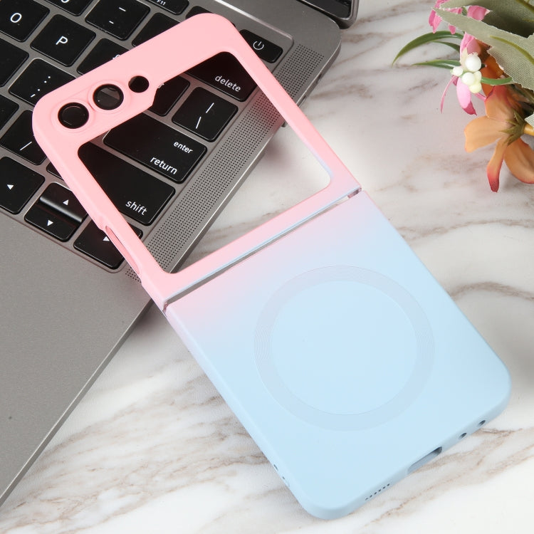 For Samsung Galaxy Z Flip5 Liquid TPU Silicone Gradient MagSafe Phone Case(Pink Blue) - Galaxy Z Flip5 Cases by PMC TechLife | Online Shopping South Africa | PMC TechLife