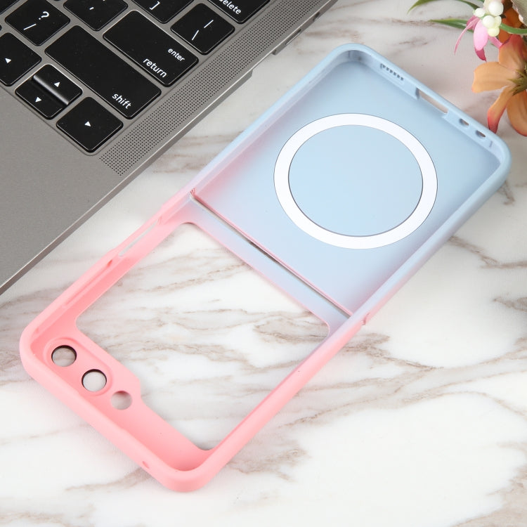 For Samsung Galaxy Z Flip5 Liquid TPU Silicone Gradient MagSafe Phone Case(Pink Blue) - Galaxy Z Flip5 Cases by PMC TechLife | Online Shopping South Africa | PMC TechLife