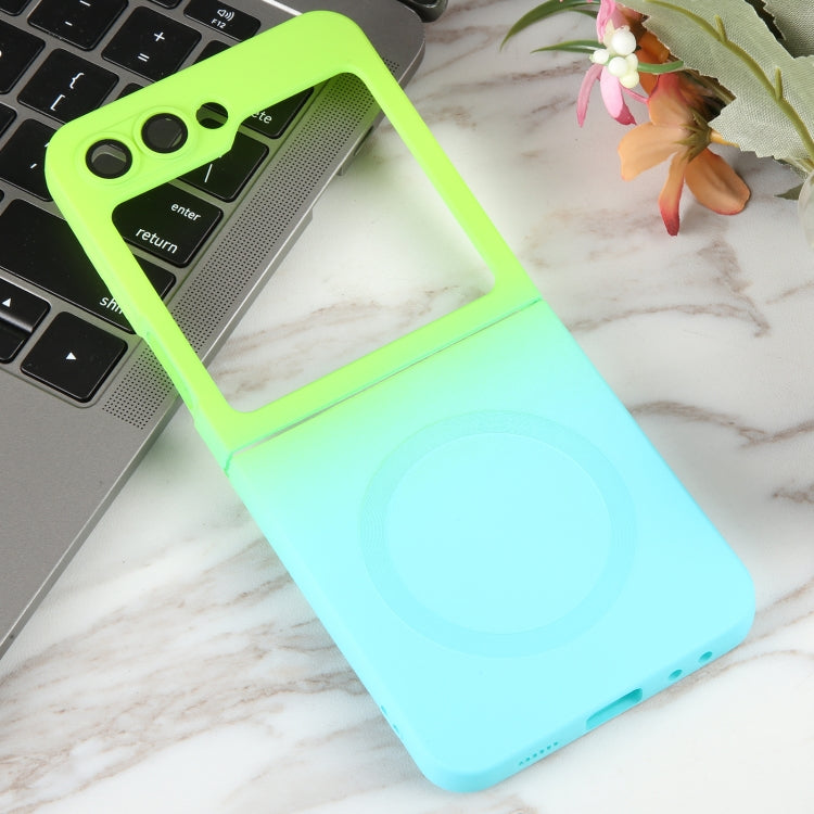 For Samsung Galaxy Z Flip5 Liquid TPU Silicone Gradient MagSafe Phone Case(Cyan Blue) - free shipping - PMC TechLife - Order now!