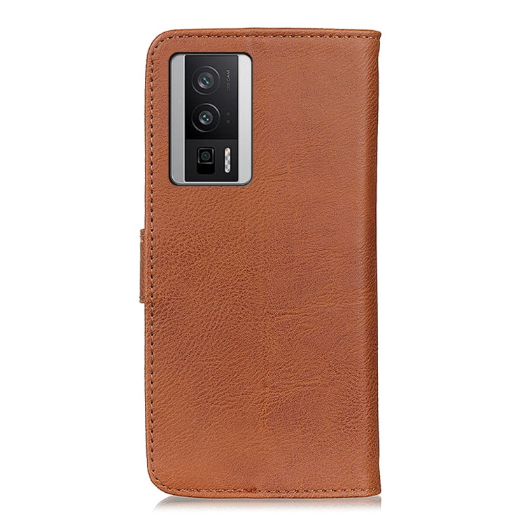 For Xiaomi Poco F5 Pro/Redmi K60/K60 Pro KHAZNEH Cowhide Texture Horizontal Flip Leather Phone Case(Brown) - free shipping - PMC TechLife - Order now!