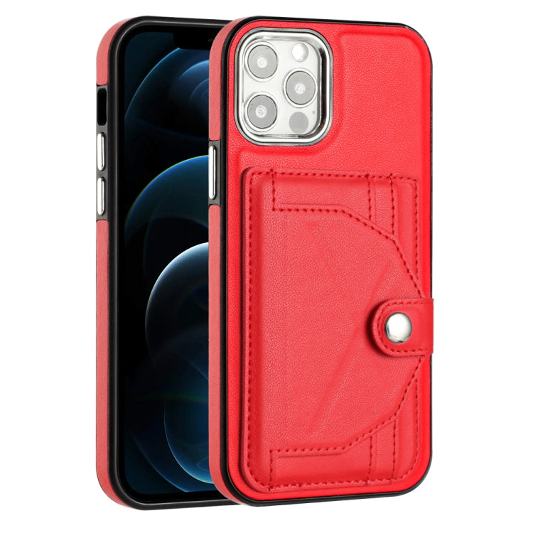For iPhone 12 / 12 Pro Shockproof Leather Phone Case with Card Holder(Red) - free shipping - PMC TechLife - Order now!