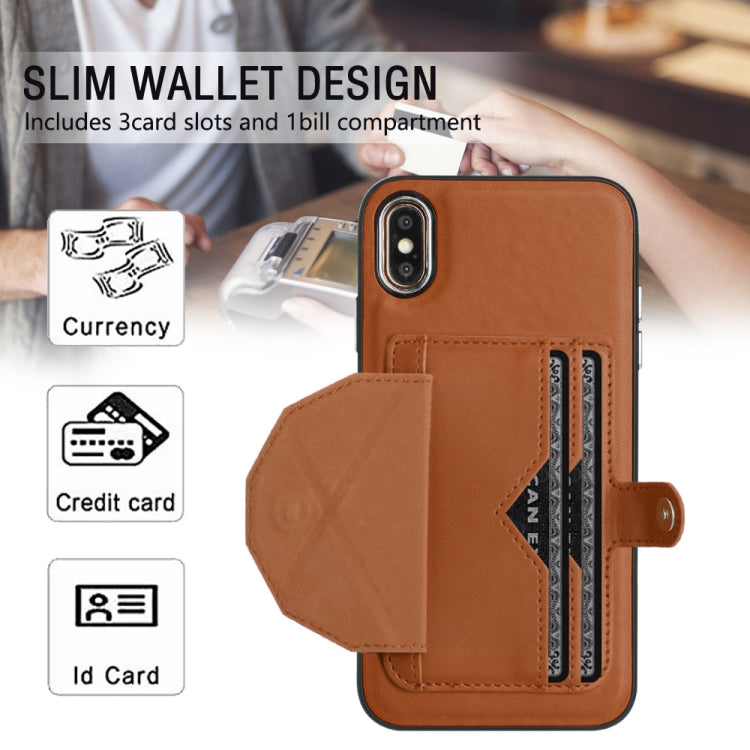 For iPhone XS Max Shockproof Leather Phone Case with Card Holder(Brown) - free shipping - PMC TechLife - Order now!