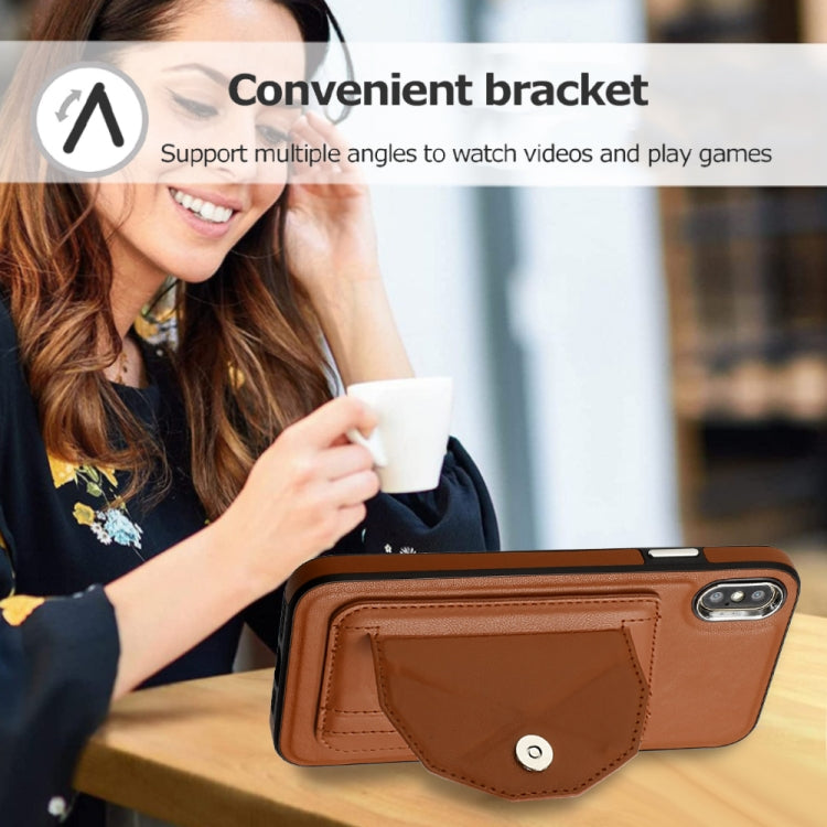 For iPhone XS Max Shockproof Leather Phone Case with Card Holder(Brown) - free shipping - PMC TechLife - Order now!