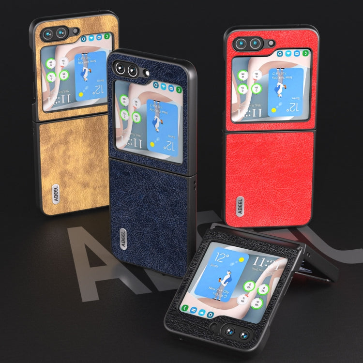 For Samsung Galaxy Z Flip5 ABEEL Retro Litchi Texture PU Phone Case(Brown) - free shipping - PMC TechLife - Order now!