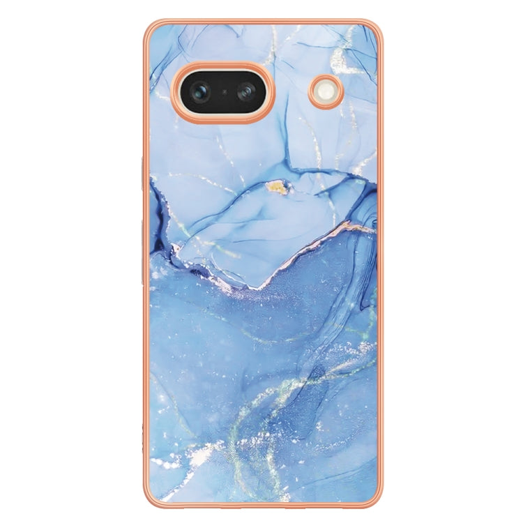 For Google Pixel 7a Electroplating Marble Dual-side IMD Phone Case(Blue 018) - free shipping - PMC TechLife - Order now!