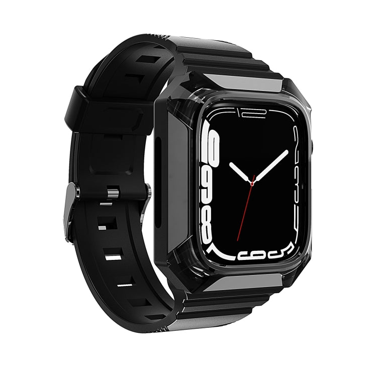 Armor Case Integrated TPU Watch Band For Apple Watch 8 45mm(Black) - Watch Bands by PMC TechLife | Online Shopping South Africa | PMC TechLife