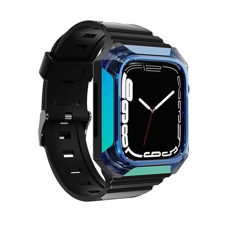 Armor Case Integrated TPU Watch Band For Apple Watch SE 2023 44mm(Blue) - Watch Bands by PMC TechLife | Online Shopping South Africa | PMC TechLife
