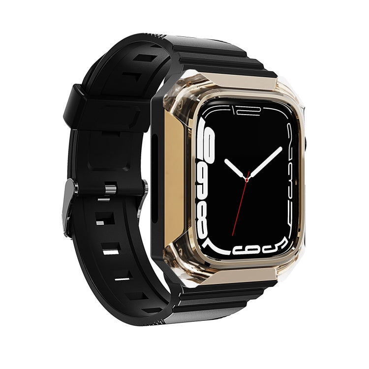 Armor Case Integrated TPU Watch Band For Apple Watch SE 2023 44mm(Gold) - Watch Bands by PMC TechLife | Online Shopping South Africa | PMC TechLife