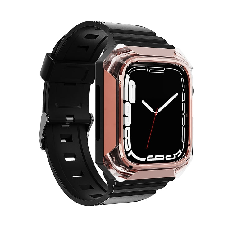 Armor Case Integrated TPU Watch Band For Apple Watch SE 2023 44mm(Rose Gold) - Watch Bands by PMC TechLife | Online Shopping South Africa | PMC TechLife