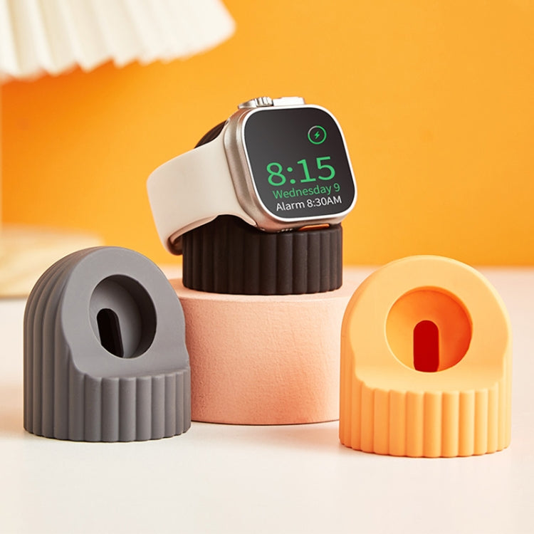 For Apple Watch Wave Pattern Silicone Watch Charging Stand(Lavender) - Charger / Holder by PMC TechLife | Online Shopping South Africa | PMC TechLife