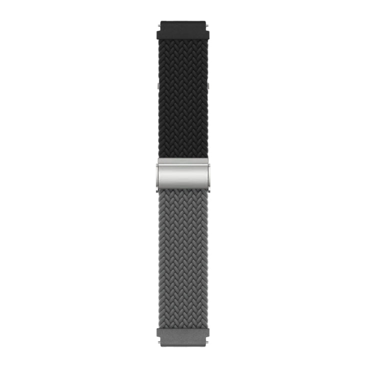 20mm Buckle Braided Nylon Watch Band(Black Grey) - 20mm Bands by PMC TechLife | Online Shopping South Africa | PMC TechLife