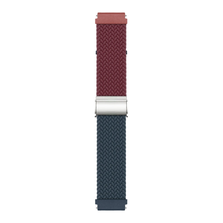 20mm Buckle Braided Nylon Watch Band(Wine Red Blue) - 20mm Bands by PMC TechLife | Online Shopping South Africa | PMC TechLife