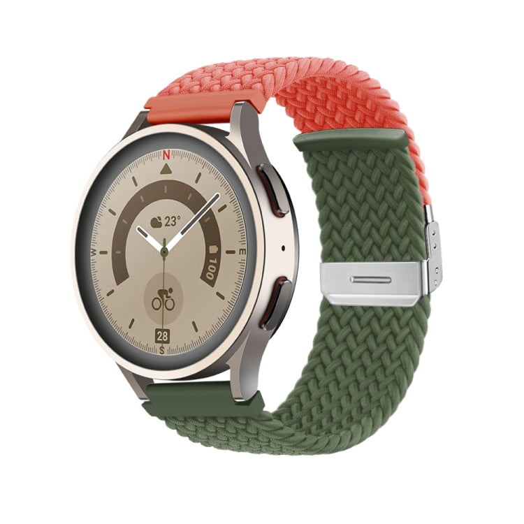 20mm Buckle Braided Nylon Watch Band(Orange Green) - 20mm Bands by PMC TechLife | Online Shopping South Africa | PMC TechLife