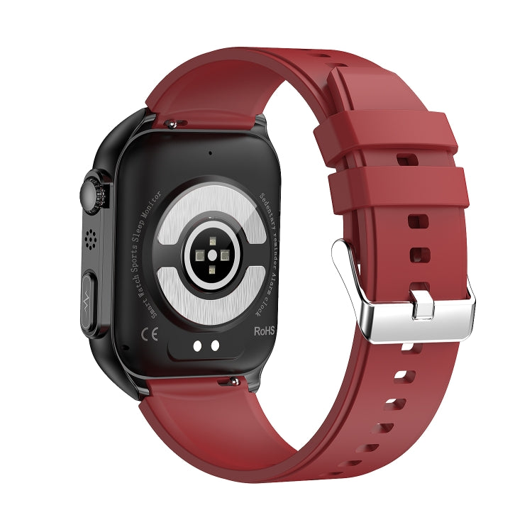 TK12 1.96 inch IP67 Waterproof Silicone Band Smart Watch Supports ECG / Remote Families Care / Bluetooth Call / Body Temperature Monitoring(Red) - Smart Watches by PMC TechLife | Online Shopping South Africa | PMC TechLife