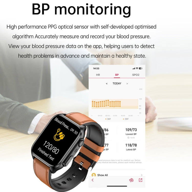 TK12 1.96 inch IP67 Waterproof Silicone Band Smart Watch Supports ECG / Remote Families Care / Bluetooth Call / Body Temperature Monitoring(Black) - Smart Watches by PMC TechLife | Online Shopping South Africa | PMC TechLife