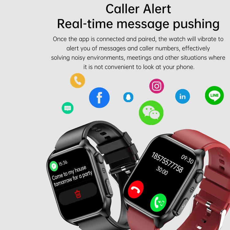 TK12 1.96 inch IP67 Waterproof Leather Band Smart Watch Supports ECG / Remote Families Care / Bluetooth Call / Body Temperature Monitoring(Brown) - Smart Watches by PMC TechLife | Online Shopping South Africa | PMC TechLife