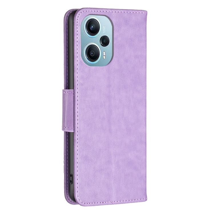 For Xiaomi Poco F5 5G / Redmi Note 12 Turbo Two Butterflies Embossing Leather Phone Case(Purple) - free shipping - PMC TechLife - Order now!
