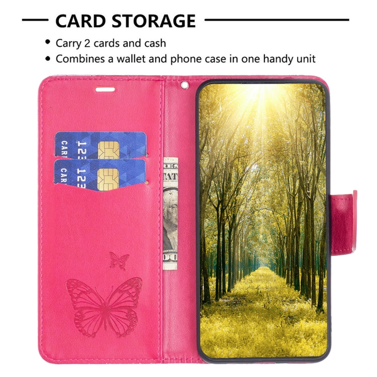 For Xiaomi Poco F5 5G / Redmi Note 12 Turbo Two Butterflies Embossing Leather Phone Case(Rose Red) - free shipping - PMC TechLife - Order now!