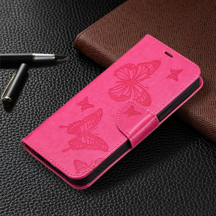 For Xiaomi Poco F5 5G / Redmi Note 12 Turbo Two Butterflies Embossing Leather Phone Case(Rose Red) - free shipping - PMC TechLife - Order now!