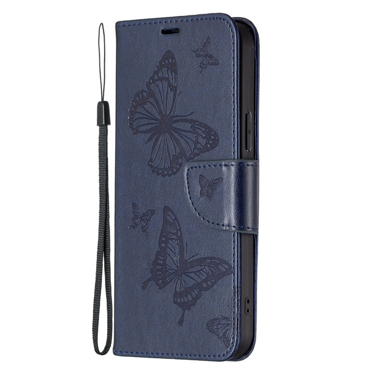 For Xiaomi Redmi 12 4G Two Butterflies Embossing Leather Phone Case(Blue) - free shipping - PMC TechLife - Order now!