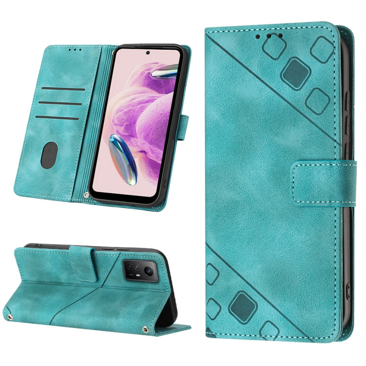 For Xiaomi Redmi Note 12S 4G Global Skin-feel Embossed Leather Phone Case(Green) - free shipping - PMC TechLife - Order now!