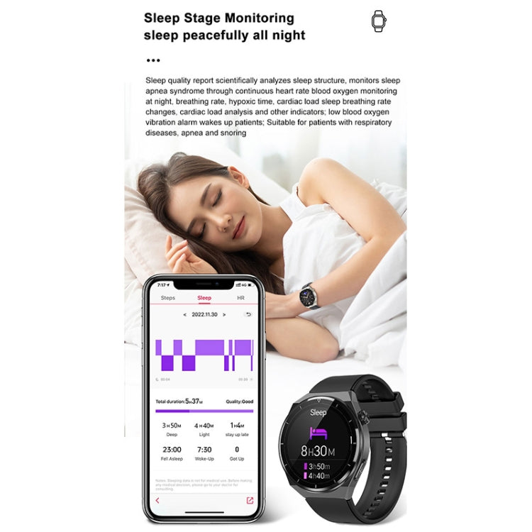 TK20 1.39 inch IP68 Waterproof Silicone Band Smart Watch Supports ECG / Remote Families Care / Body Temperature Monitoring(Black) - Smart Watches by PMC TechLife | Online Shopping South Africa | PMC TechLife
