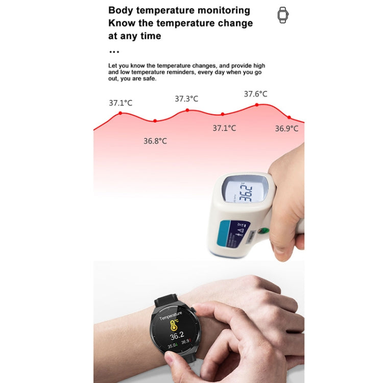 TK20 1.39 inch IP68 Waterproof Silicone Band Smart Watch Supports ECG / Remote Families Care / Body Temperature Monitoring(Black) - Smart Watches by PMC TechLife | Online Shopping South Africa | PMC TechLife