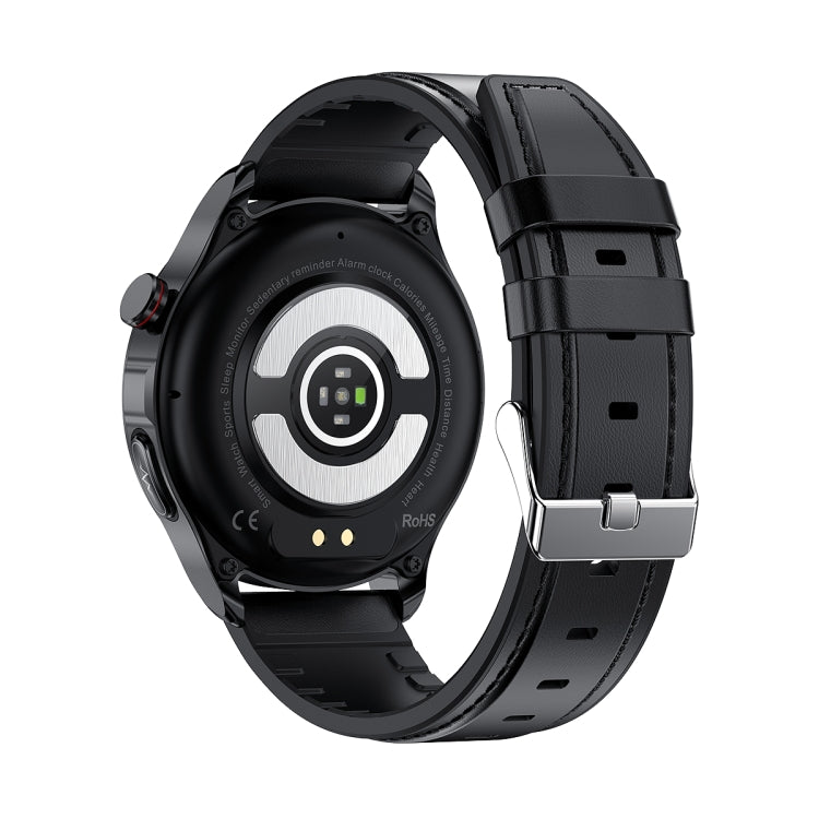 TK22 1.39 inch IP67 Waterproof Leather Band Smart Watch Supports ECG / Non-invasive Blood Sugar(Black) - Smart Watches by PMC TechLife | Online Shopping South Africa | PMC TechLife