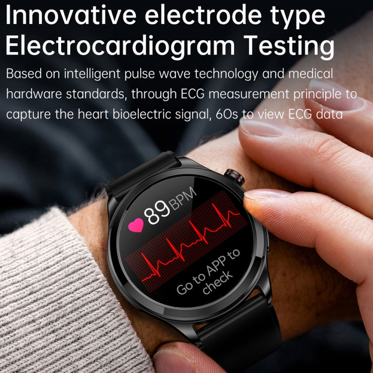 TK22 1.39 inch IP67 Waterproof Leather Band Smart Watch Supports ECG / Non-invasive Blood Sugar(Brown) - Smart Watches by PMC TechLife | Online Shopping South Africa | PMC TechLife
