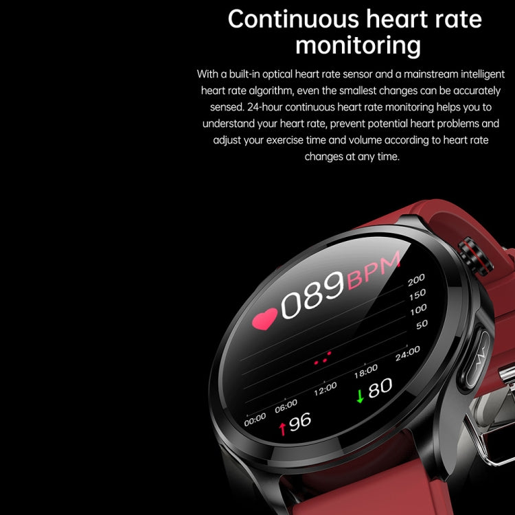 TK22 1.39 inch IP67 Waterproof Silicone Band Smart Watch Supports ECG / Non-invasive Blood Sugar(Red) - Smart Watches by PMC TechLife | Online Shopping South Africa | PMC TechLife