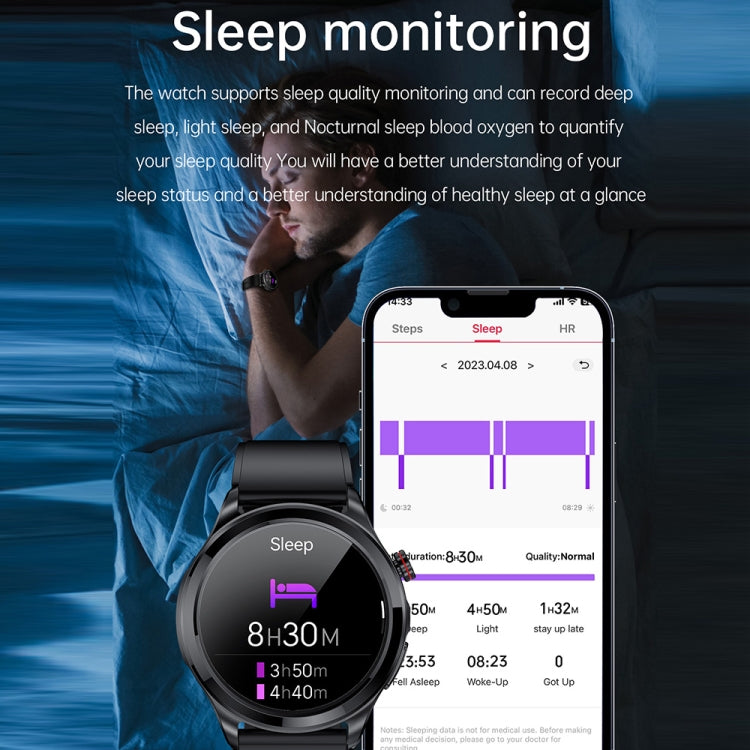 TK22 1.39 inch IP67 Waterproof Silicone Band Smart Watch Supports ECG / Non-invasive Blood Sugar(Black) - Smart Watches by PMC TechLife | Online Shopping South Africa | PMC TechLife