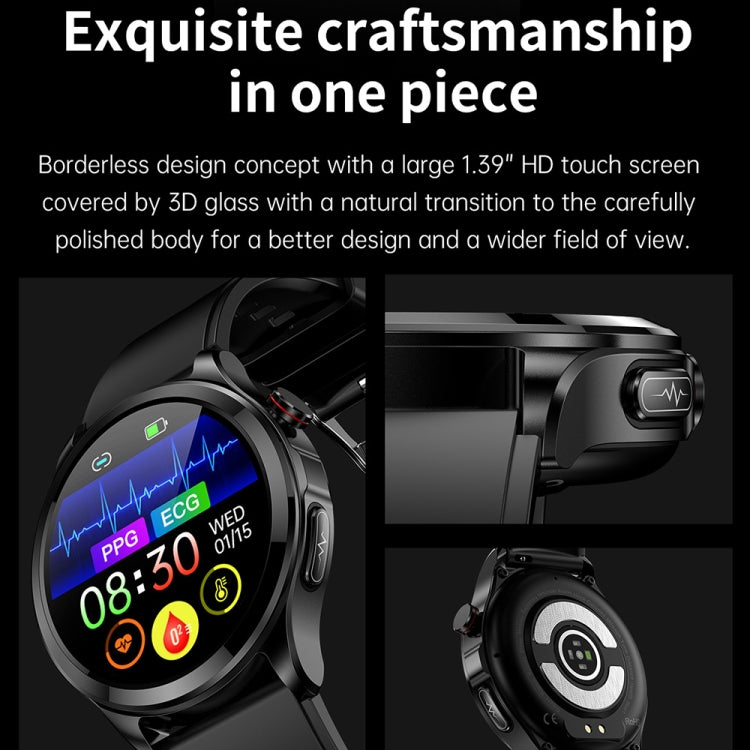 TK22 1.39 inch IP67 Waterproof Silicone Band Smart Watch Supports ECG / Non-invasive Blood Sugar(Black) - Smart Watches by PMC TechLife | Online Shopping South Africa | PMC TechLife