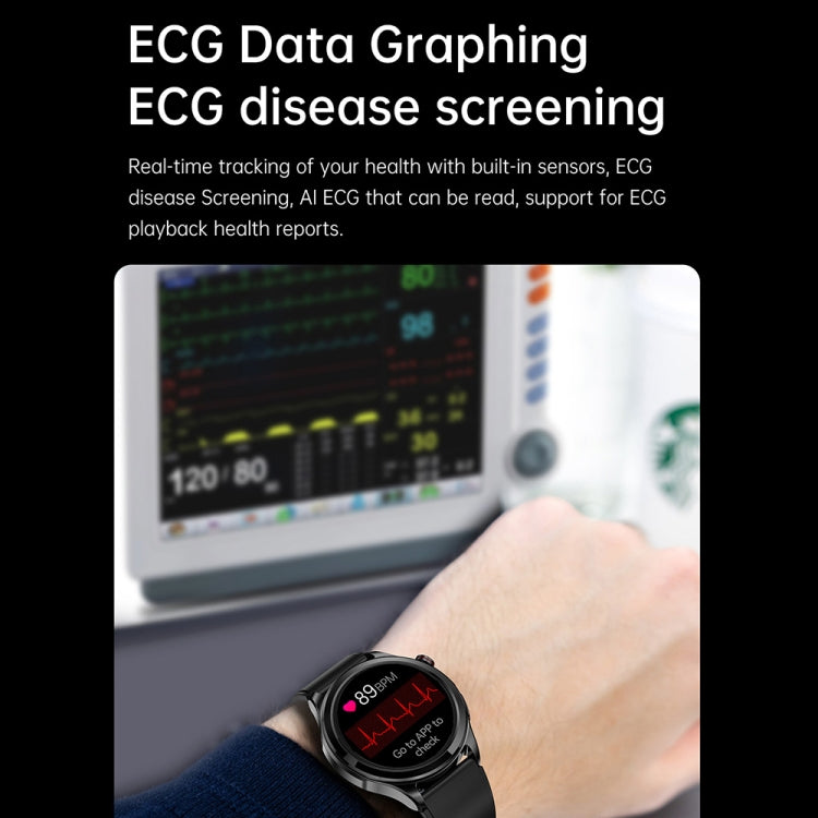 TK22 1.39 inch IP67 Waterproof Silicone Band Smart Watch Supports ECG / Non-invasive Blood Sugar(Black) - Smart Watches by PMC TechLife | Online Shopping South Africa | PMC TechLife