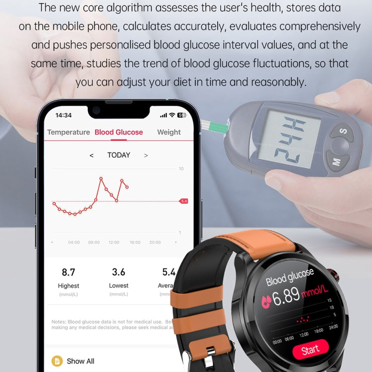 TK22 1.39 inch IP67 Waterproof Silicone Band Smart Watch Supports ECG / Non-invasive Blood Sugar(Blue) - Smart Watches by PMC TechLife | Online Shopping South Africa | PMC TechLife