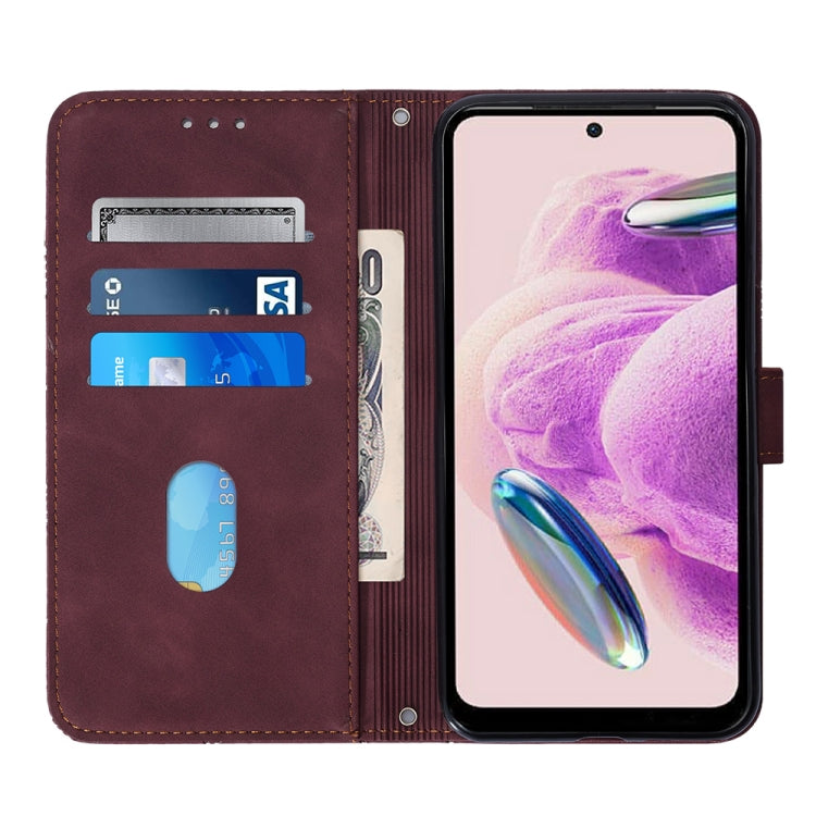 For Xiaomi Redmi Note 12S 4G Global Crossbody 3D Embossed Flip Leather Phone Case(Wine Red) - free shipping - PMC TechLife - Order now!