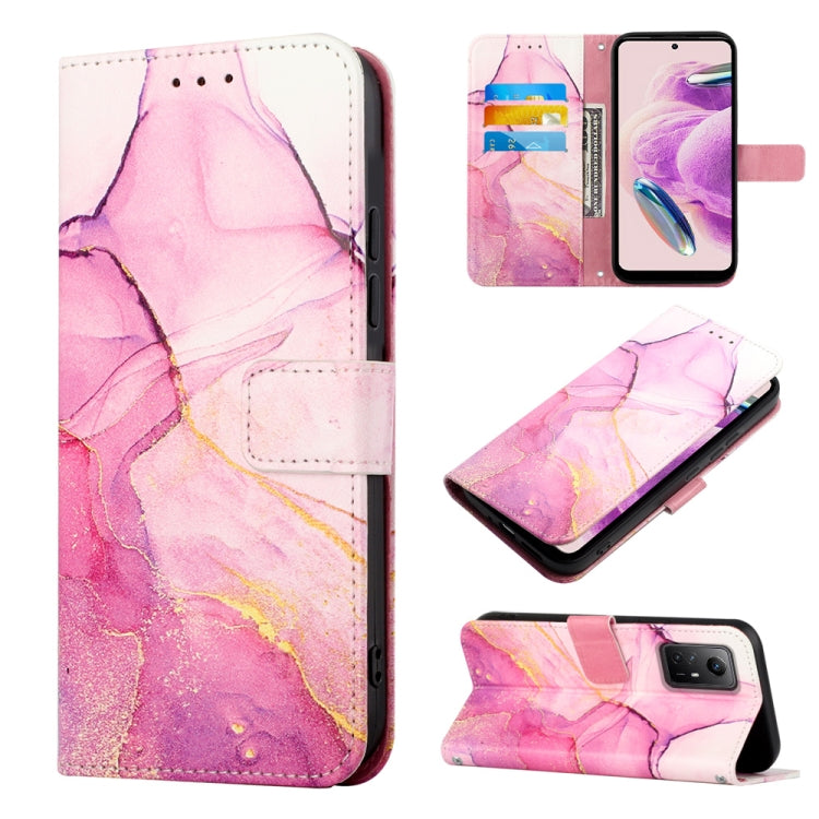 For Xiaomi Redmi Note 12S 4G Global PT003 Marble Pattern Flip Leather Phone Case(Pink Purple Gold LS001) - free shipping - PMC TechLife - Order now!