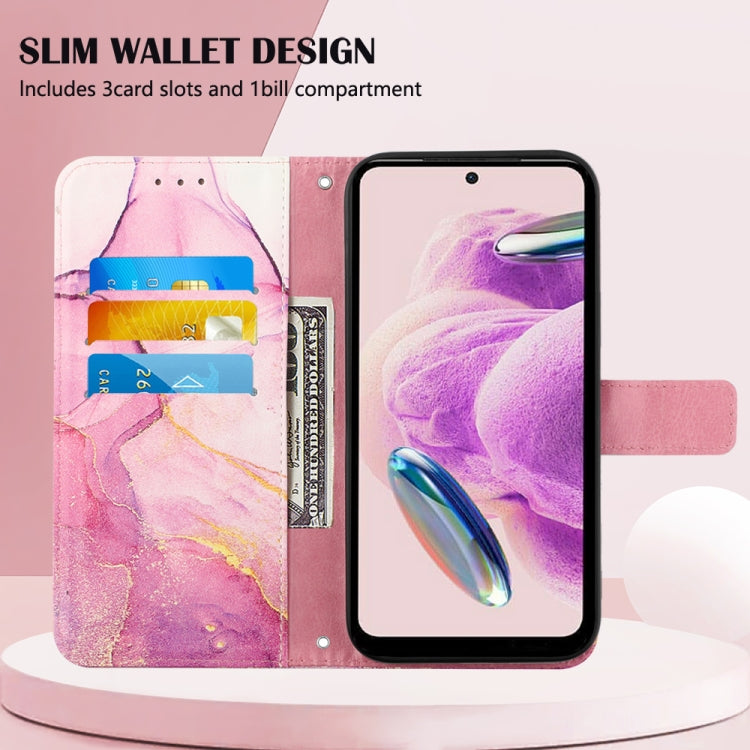 For Xiaomi Redmi Note 12S 4G Global PT003 Marble Pattern Flip Leather Phone Case(Pink Purple Gold LS001) - free shipping - PMC TechLife - Order now!