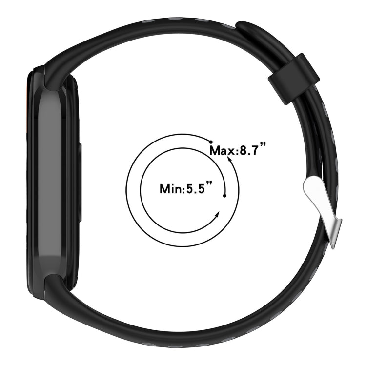 For Xiaomi Mi Band 8 Two-color Steel Plug Silicone Watch Band(Blue White) - Watch Bands by PMC TechLife | Online Shopping South Africa | PMC TechLife
