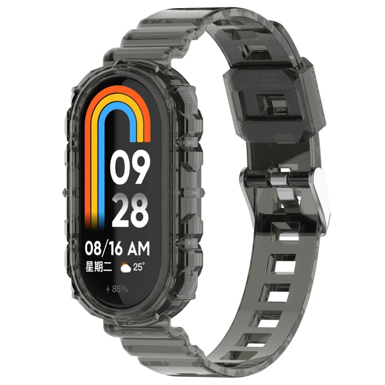 For Xiaomi Mi Band 8 Integrated Transparent Silicone Watch Band(Black) - Watch Bands by PMC TechLife | Online Shopping South Africa | PMC TechLife