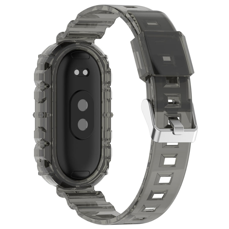 For Xiaomi Mi Band 8 Integrated Transparent Silicone Watch Band(Black) - Watch Bands by PMC TechLife | Online Shopping South Africa | PMC TechLife