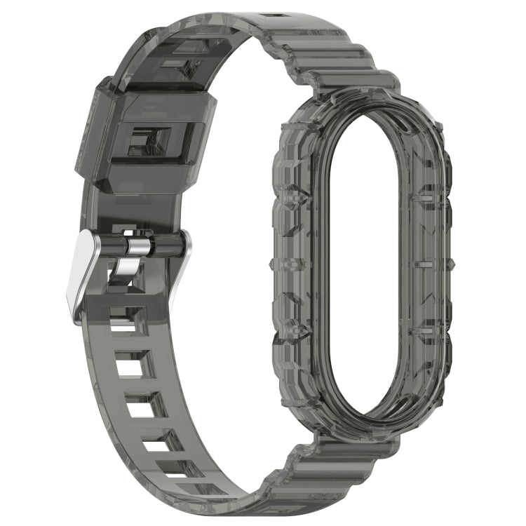 For Xiaomi Mi Band 8 Integrated Transparent Silicone Watch Band(Black) - Watch Bands by PMC TechLife | Online Shopping South Africa | PMC TechLife