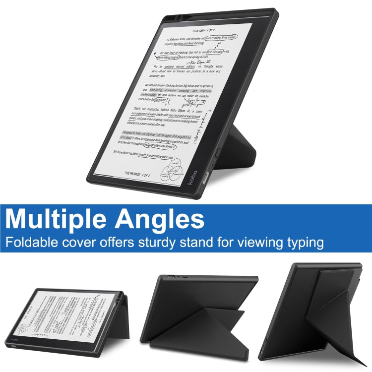 For Kobo Elipsa 2E Solid Color Deformation TPU Leather Smart Tablet Case(Black) - free shipping - PMC TechLife - Order now!