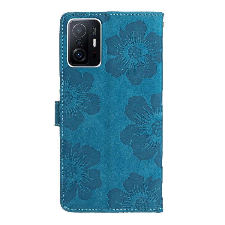 For Xiaomi 11T / 11T Pro Flower Embossing Pattern Leather Phone Case(Blue) - free shipping - PMC TechLife - Order now!