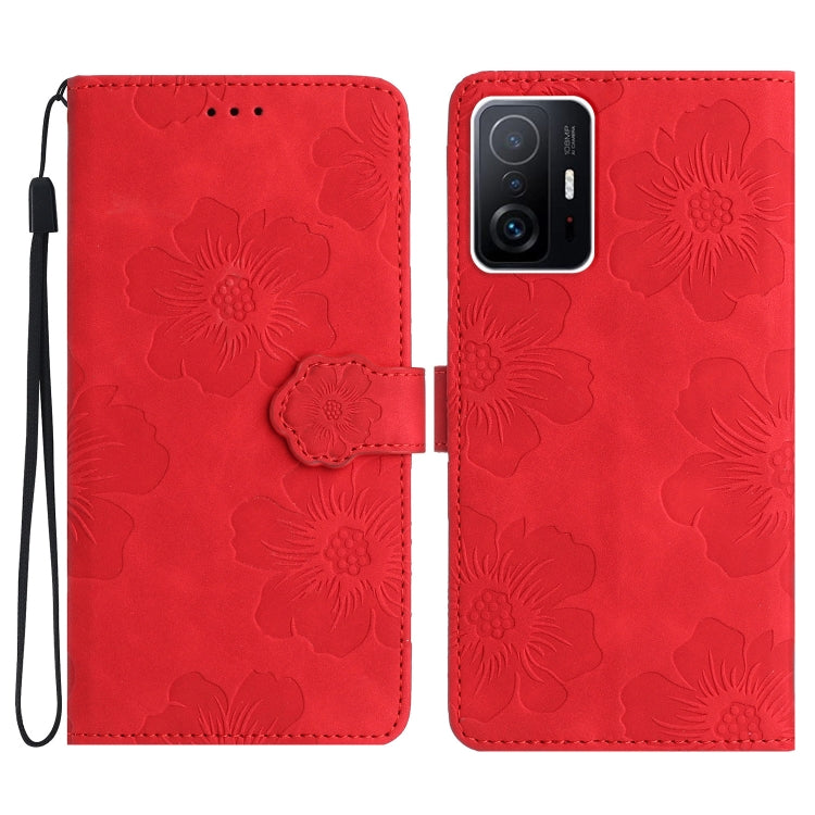 For Xiaomi 11T / 11T Pro Flower Embossing Pattern Leather Phone Case(Red) - free shipping - PMC TechLife - Order now!