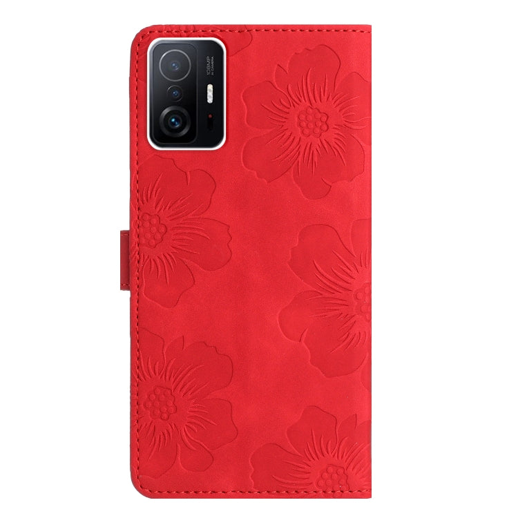 For Xiaomi 11T / 11T Pro Flower Embossing Pattern Leather Phone Case(Red) - free shipping - PMC TechLife - Order now!