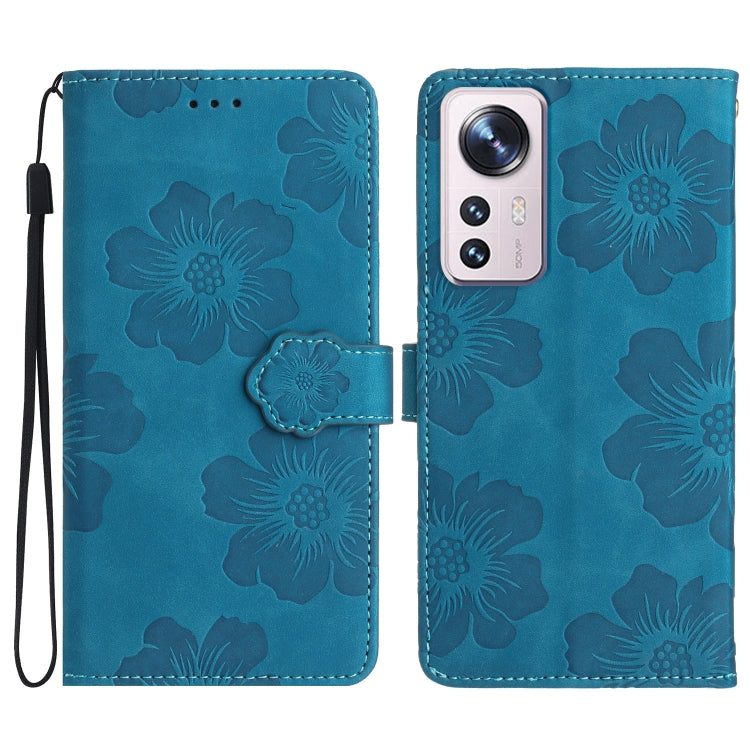 For Xiaomi 12 Lite Flower Embossing Pattern Leather Phone Case(Blue) - free shipping - PMC TechLife - Order now!