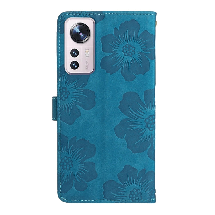 For Xiaomi 12 Lite Flower Embossing Pattern Leather Phone Case(Blue) - free shipping - PMC TechLife - Order now!